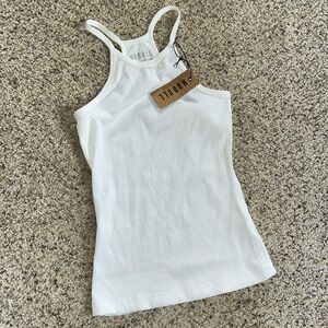 NWT NOBULL PROJECT Ribbed Halter Crop Tank Crop White -SMALL
